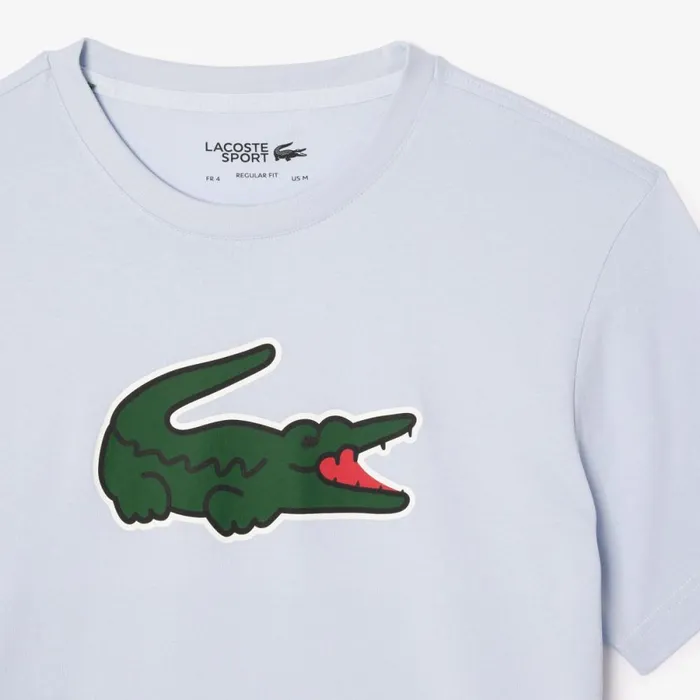 TShirts Men Lacoste Men039s Sport UltraDry Croc Print TShirt Light Blue Green White Il4
