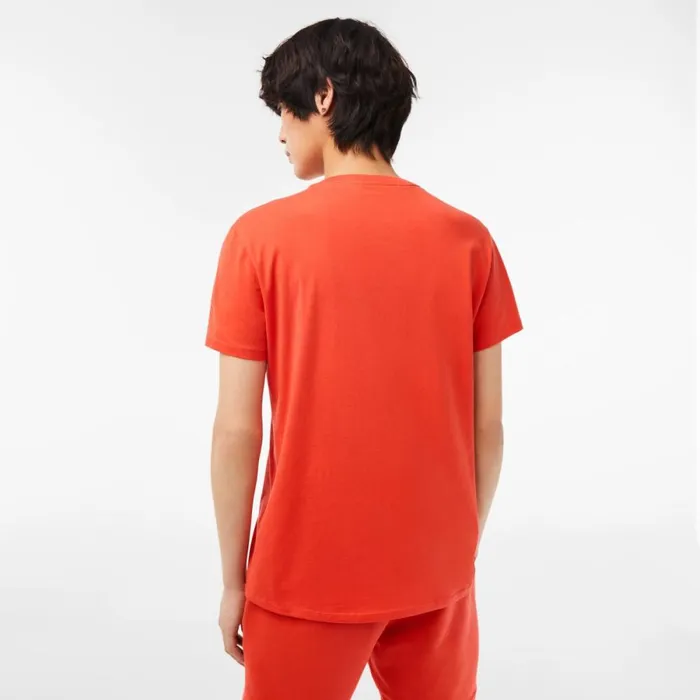 TShirts Men Lacoste Men039s VNeck Pima Cotton Jersey TShirt Orange 02k