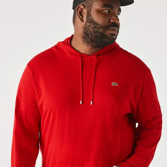 TShirts Men Lacoste Mens Tall Fit Hooded TShirt Red 240