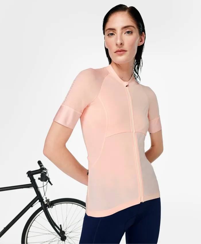 TShirts Sweaty Betty Women Cycling Short Sleeve Jersey Sorbet Pink