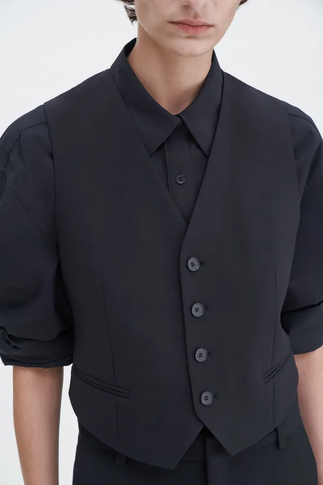 Tailored Vest Black Women Blazers filippak