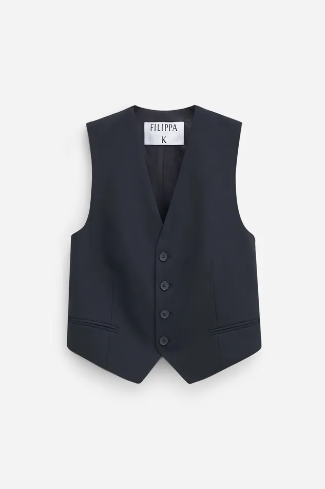 Tailored Vest Black Women Blazers filippak