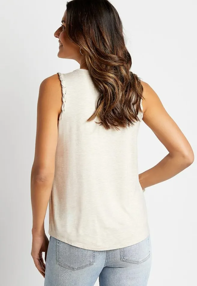 Tan Americana Braided Arm Tank Top Women Maurices Tops