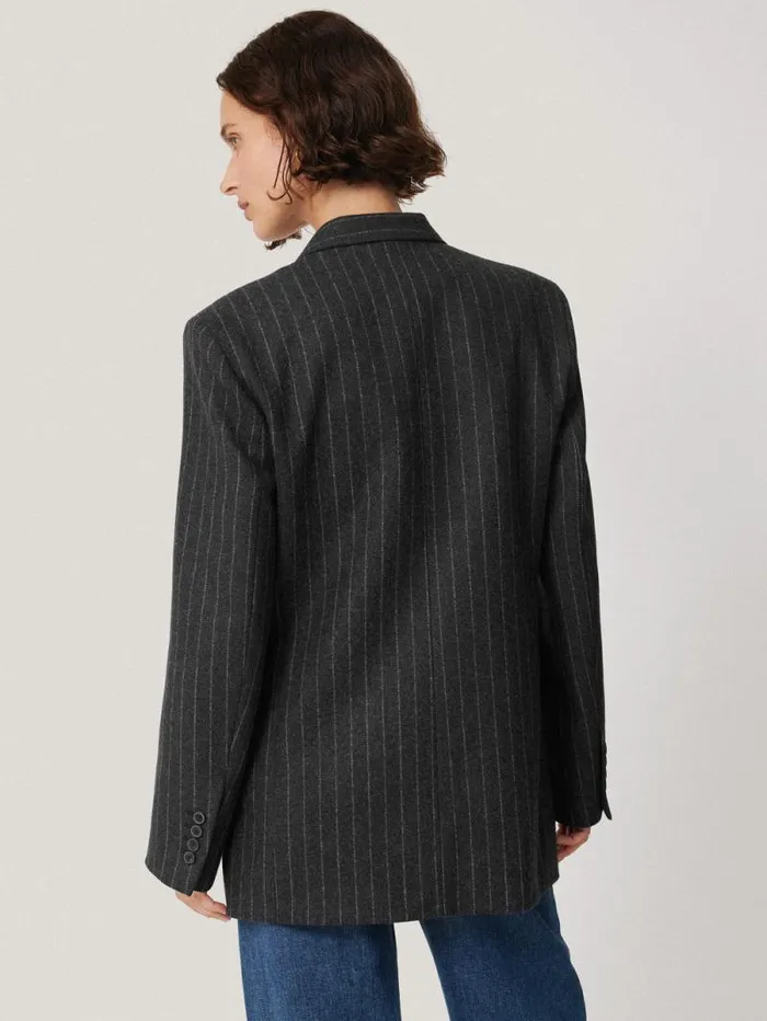 Tatton Italian Wool Pinstripe Blazer Grey Women Jigsaw Coords