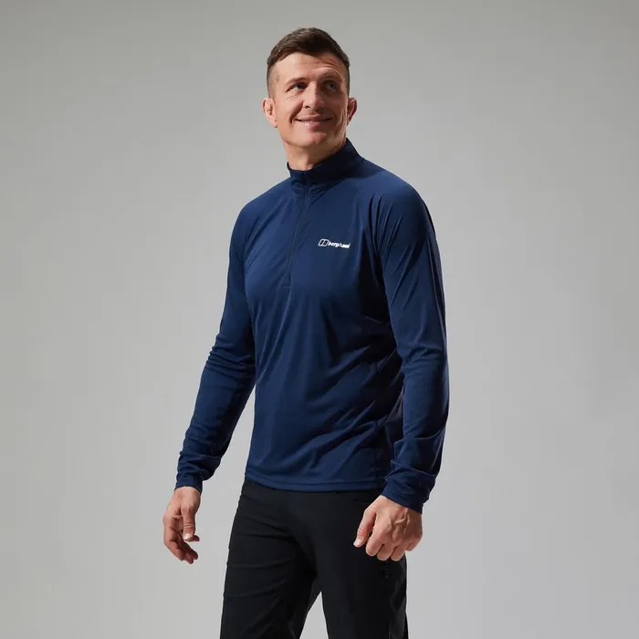 Technical Baselayers Men Berghaus Trailblaze Half Zip Long Sleeve Tech Tee 8211 Blue