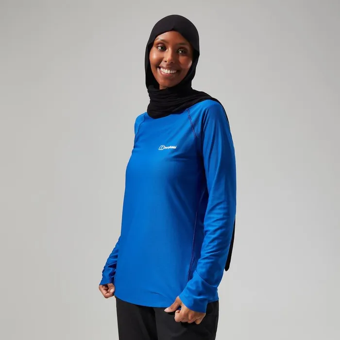 Technical Baselayers Women Berghaus 247 Tech Long Sleeve Crew Tee 8211 Blue