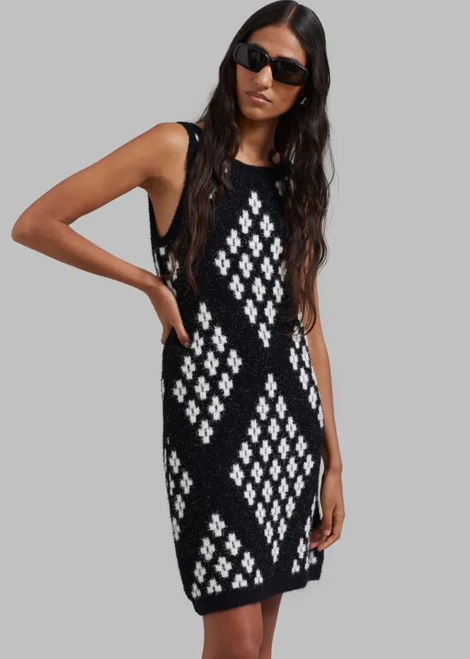 The Frankie Shop 31 Phillip Lim Argyle Jacquard Sleeveless Mini Dress 8211 Black Multi Shop Dresses