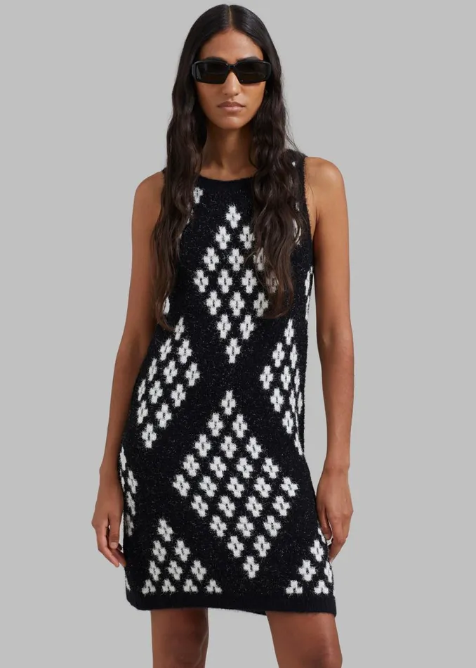 The Frankie Shop 31 Phillip Lim Argyle Jacquard Sleeveless Mini Dress 8211 Black Multi Shop Dresses