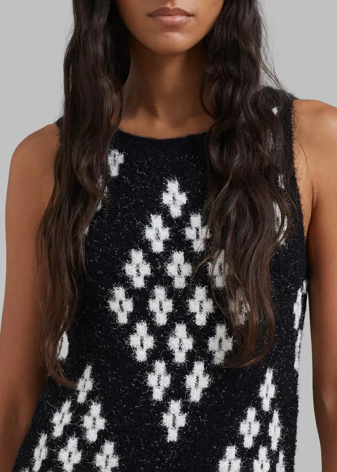 The Frankie Shop 31 Phillip Lim Argyle Jacquard Sleeveless Mini Dress 8211 Black Multi Shop Dresses