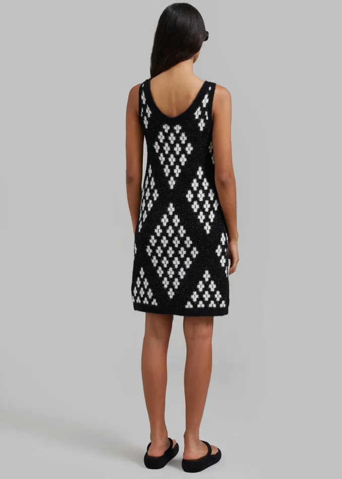 The Frankie Shop 31 Phillip Lim Argyle Jacquard Sleeveless Mini Dress 8211 Black Multi Shop Dresses