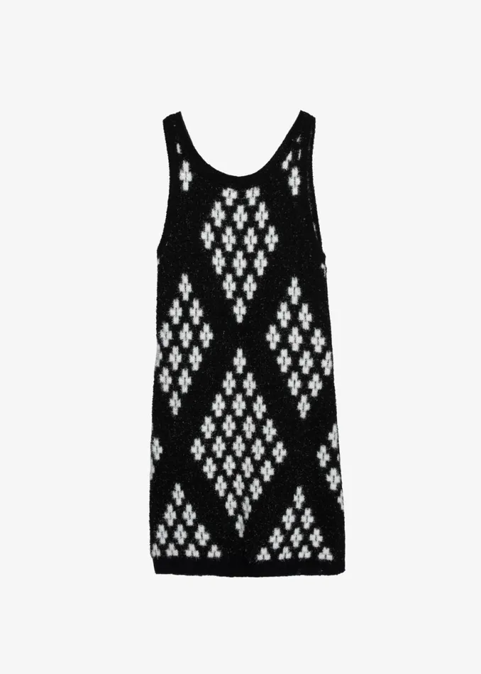 The Frankie Shop 31 Phillip Lim Argyle Jacquard Sleeveless Mini Dress 8211 Black Multi Shop Dresses