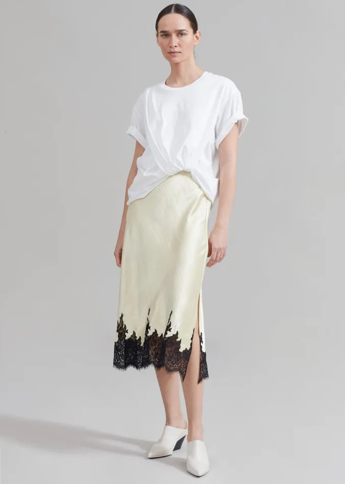 The Frankie Shop 31 Phillip Lim Draped TShirt Slip Combo Dress 8211 WhiteButter Multi Shop Dresses