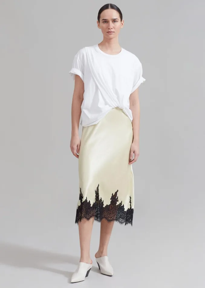 The Frankie Shop 31 Phillip Lim Draped TShirt Slip Combo Dress 8211 WhiteButter Multi Shop Dresses