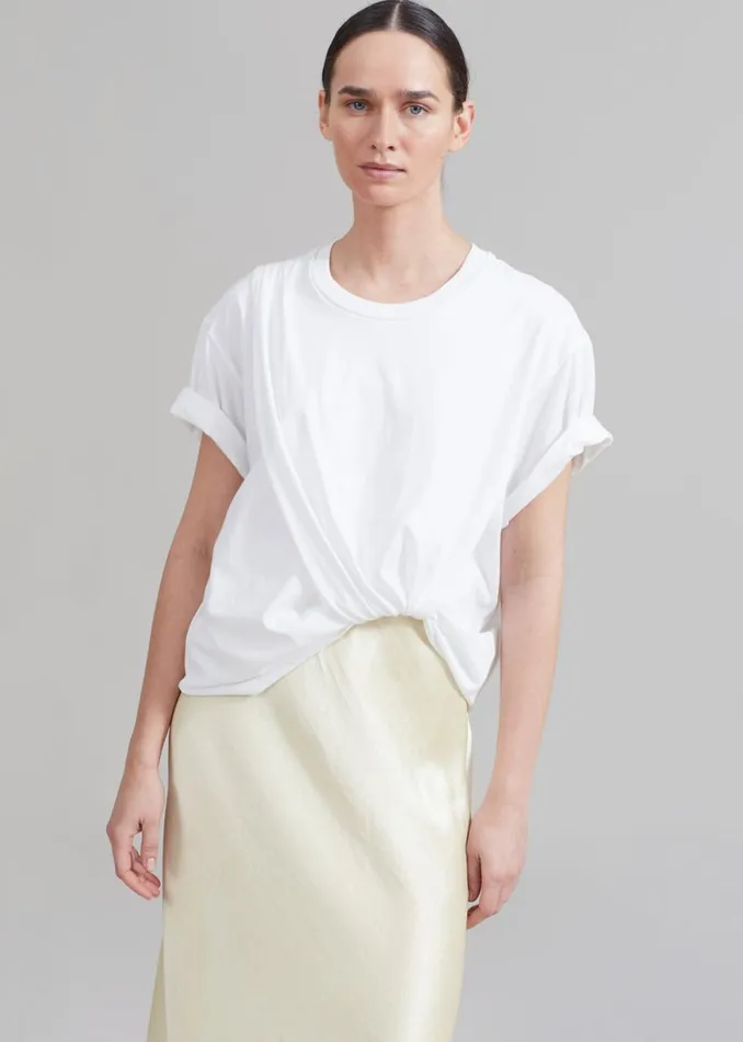 The Frankie Shop 31 Phillip Lim Draped TShirt Slip Combo Dress 8211 WhiteButter Multi Shop Dresses