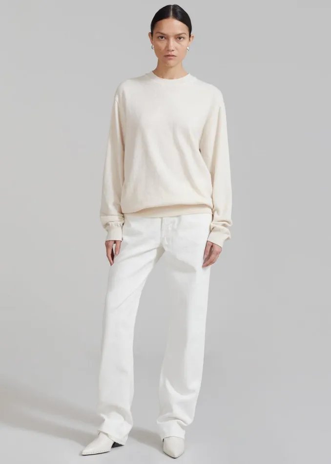 The Frankie Shop Aurora Wool Blend Knit Sweater 8211 Cream Shop Knitwear