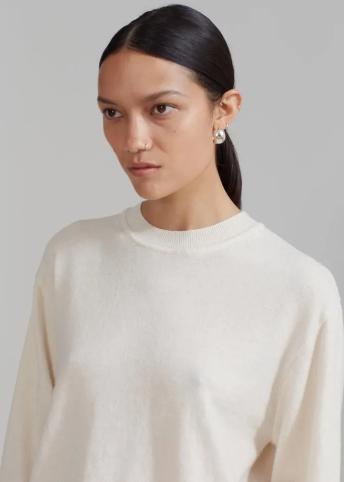The Frankie Shop Aurora Wool Blend Knit Sweater 8211 Cream Shop Knitwear