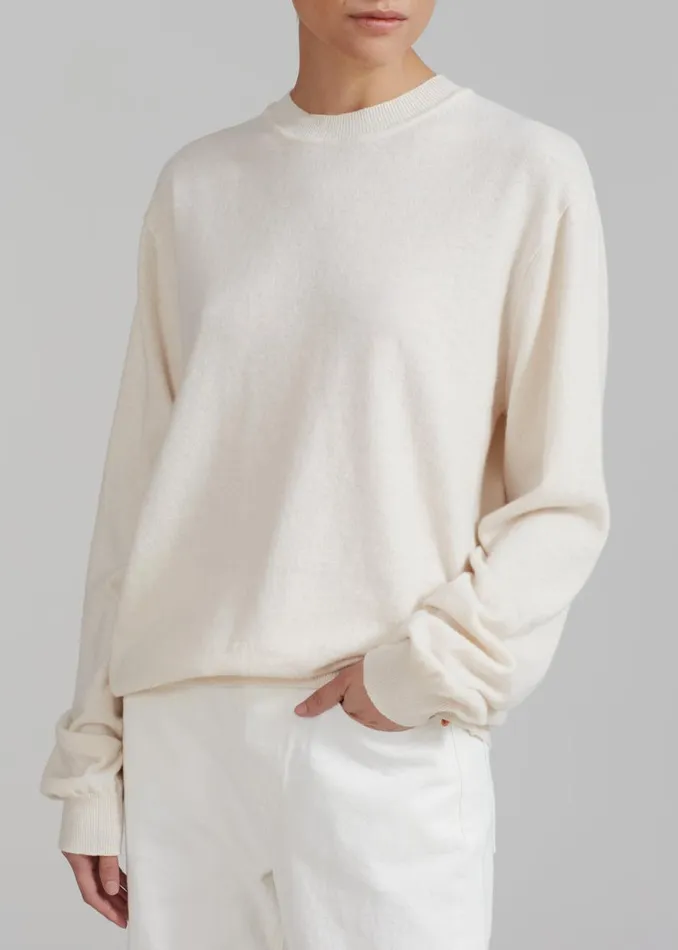The Frankie Shop Aurora Wool Blend Knit Sweater 8211 Cream Shop Knitwear