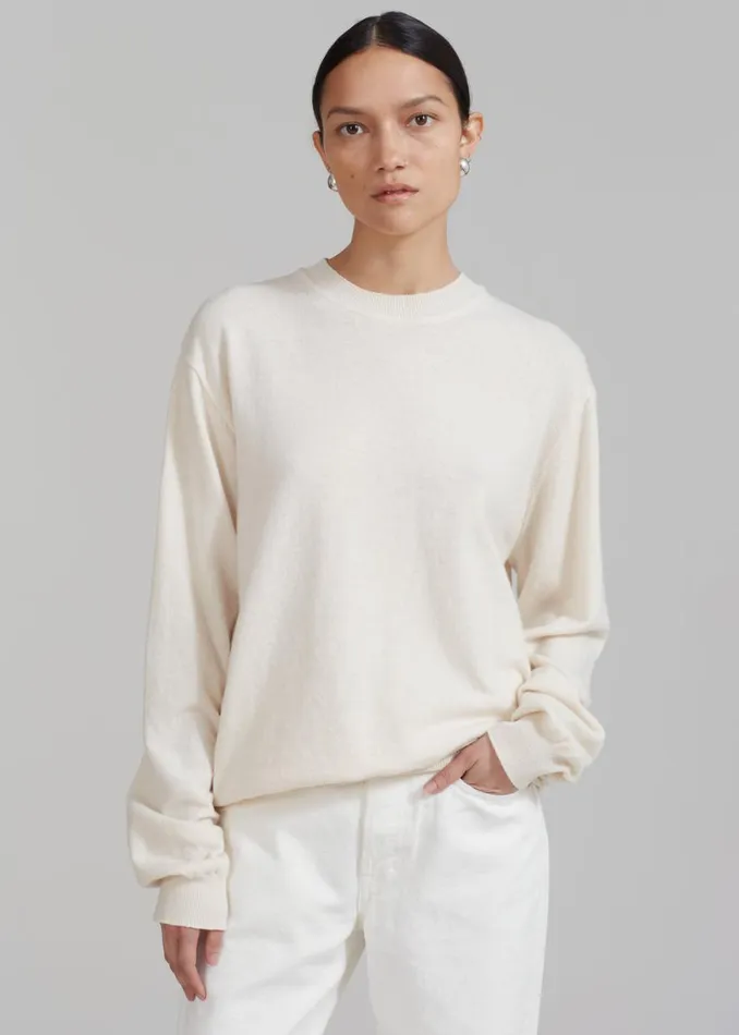 The Frankie Shop Aurora Wool Blend Knit Sweater 8211 Cream Shop Knitwear