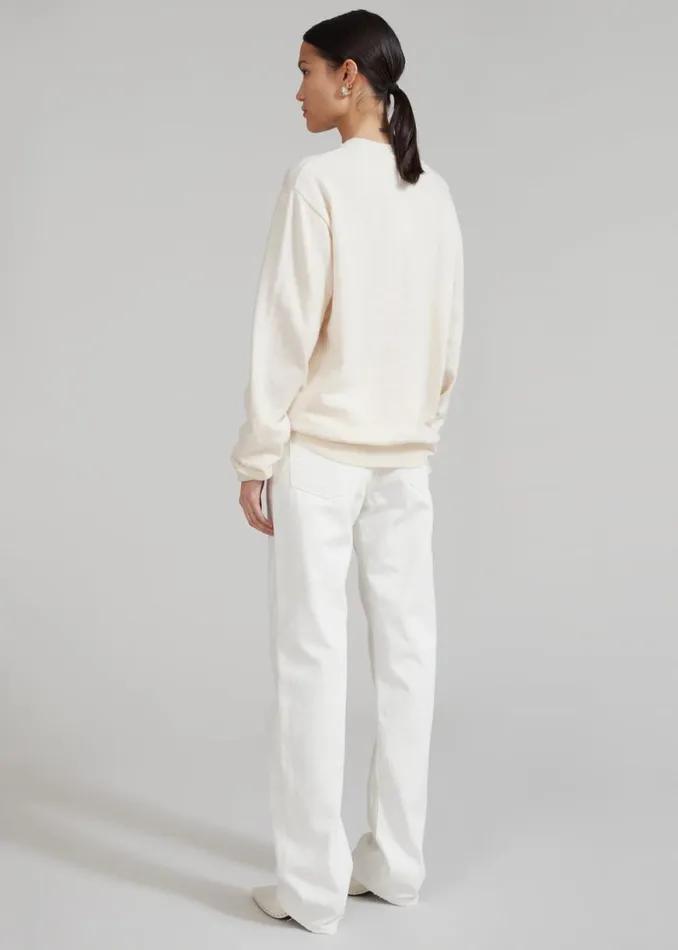 The Frankie Shop Aurora Wool Blend Knit Sweater 8211 Cream Shop Knitwear