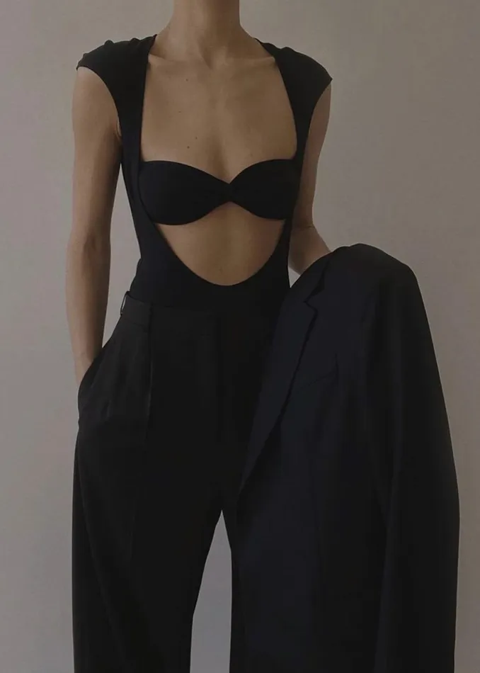 The Frankie Shop Beaufille Baes Bodysuit 8211 Black Shop Tops