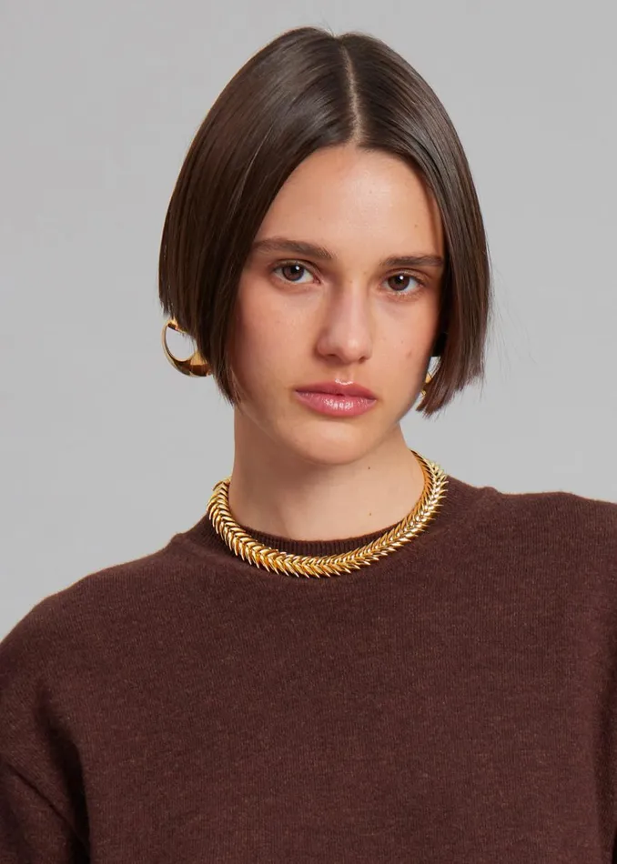The Frankie Shop Bevza Spikelet Necklace 8211 Gold Shop Accessories