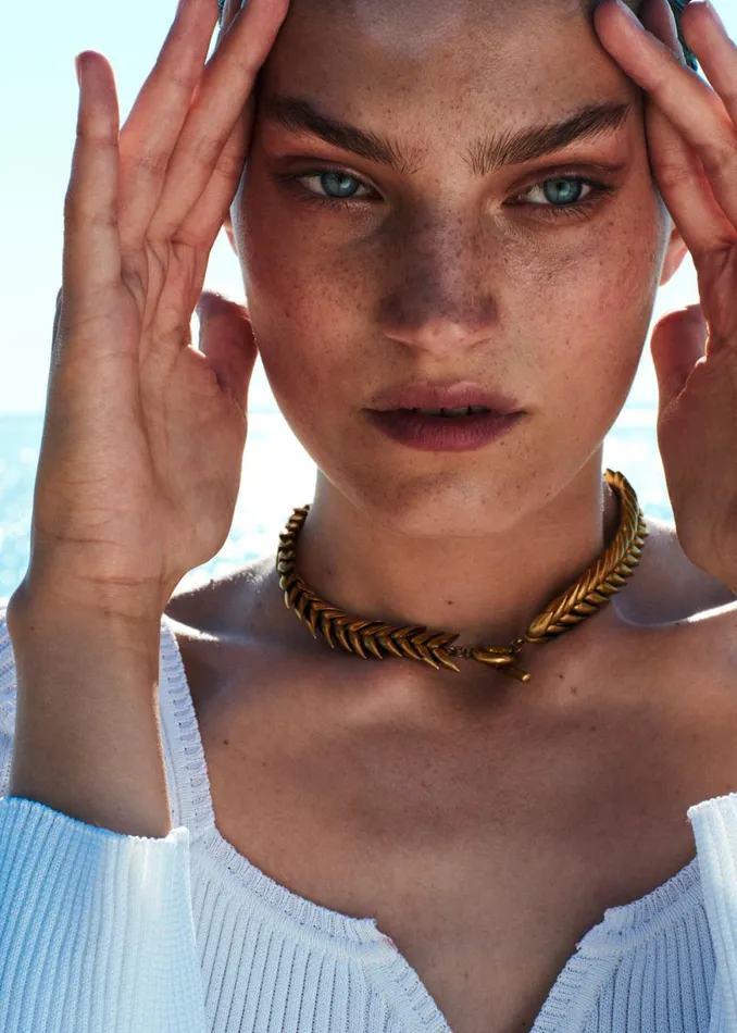 The Frankie Shop Bevza Spikelet Necklace 8211 Gold Shop Accessories