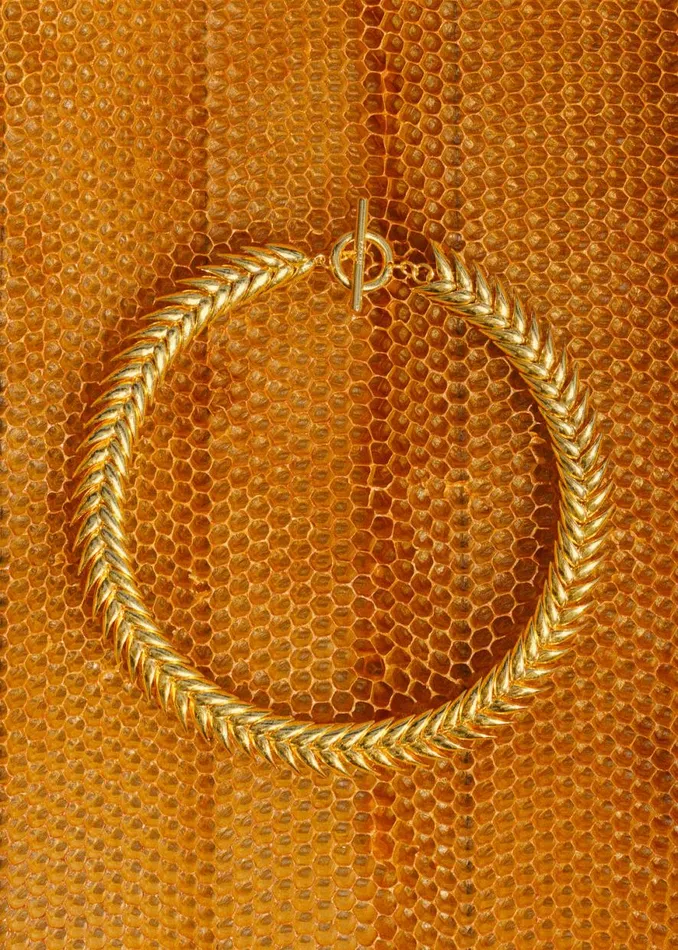 The Frankie Shop Bevza Spikelet Necklace 8211 Gold Shop Accessories