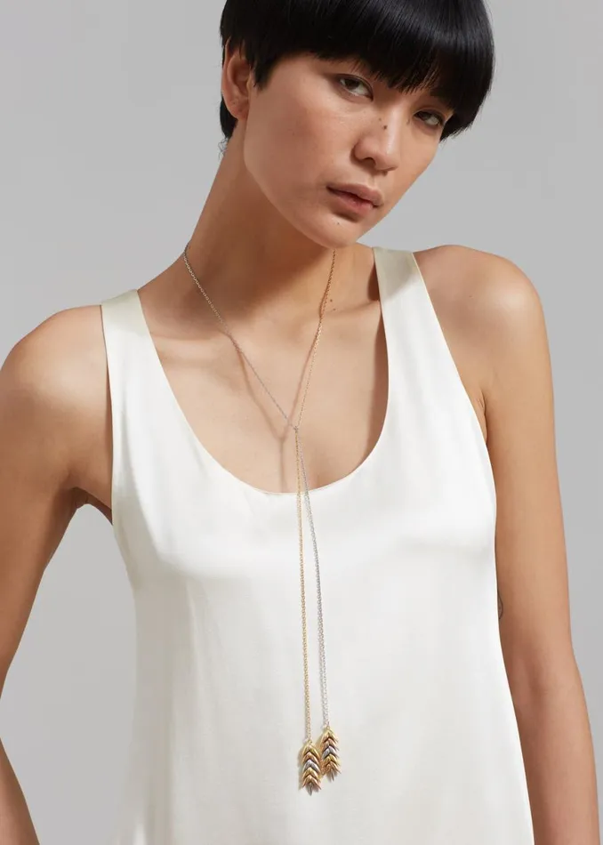 The Frankie Shop Bevza Trinity Long Pendant 8211 YellowRoseSilver Shop Accessories