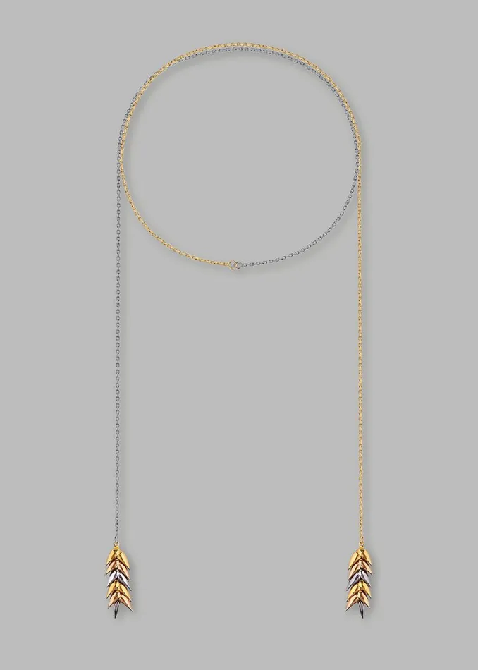 The Frankie Shop Bevza Trinity Long Pendant 8211 YellowRoseSilver Shop Accessories