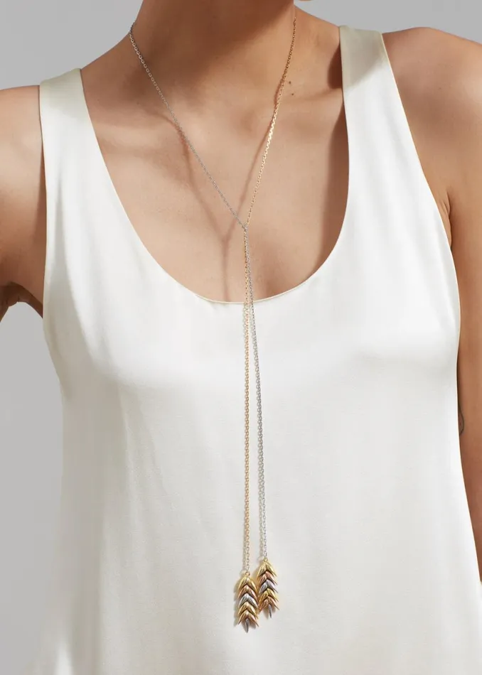 The Frankie Shop Bevza Trinity Long Pendant 8211 YellowRoseSilver Shop Accessories
