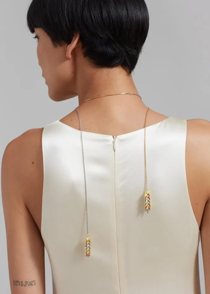 The Frankie Shop Bevza Trinity Long Pendant 8211 YellowRoseSilver Shop Accessories