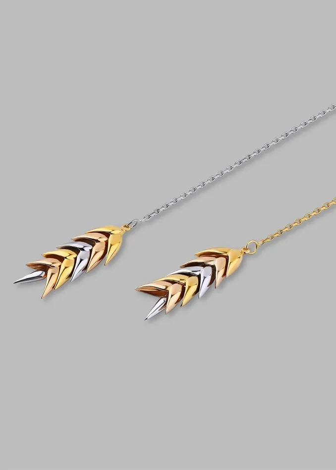 The Frankie Shop Bevza Trinity Long Pendant 8211 YellowRoseSilver Shop Accessories
