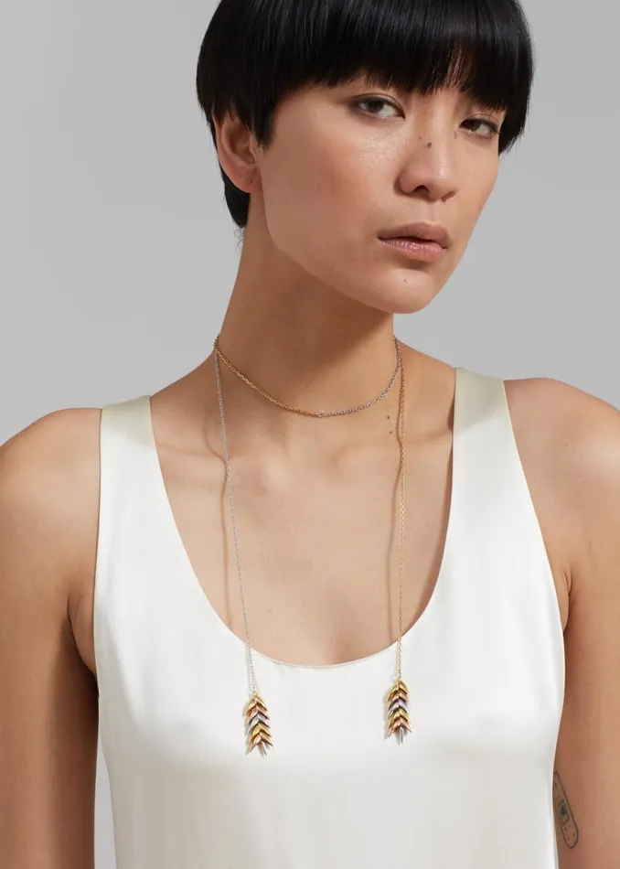 The Frankie Shop Bevza Trinity Long Pendant 8211 YellowRoseSilver Shop Accessories