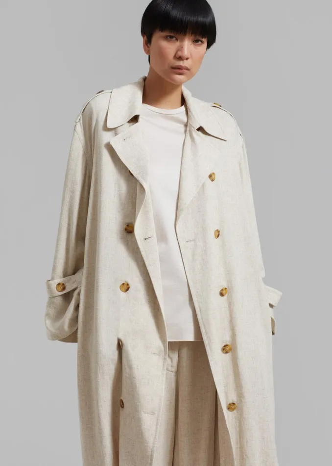 The Frankie Shop By Malene Birger Alanise Trench 8211 Undyed Shop Outerwear