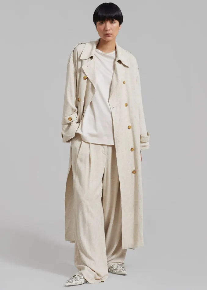 The Frankie Shop By Malene Birger Alanise Trench 8211 Undyed Shop Outerwear