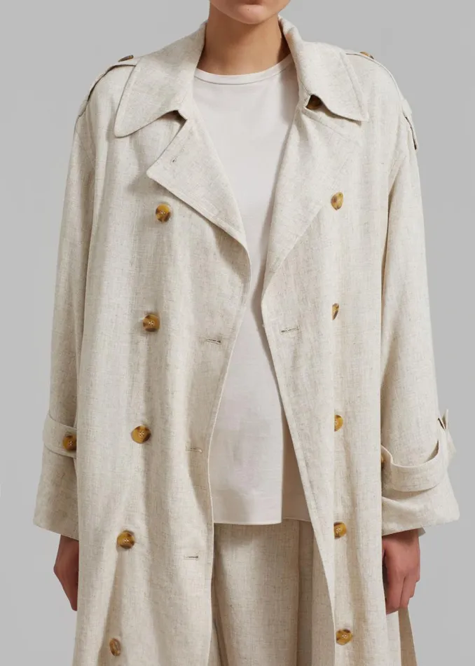 The Frankie Shop By Malene Birger Alanise Trench 8211 Undyed Shop Outerwear