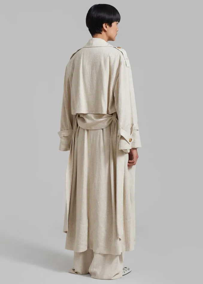 The Frankie Shop By Malene Birger Alanise Trench 8211 Undyed Shop Outerwear