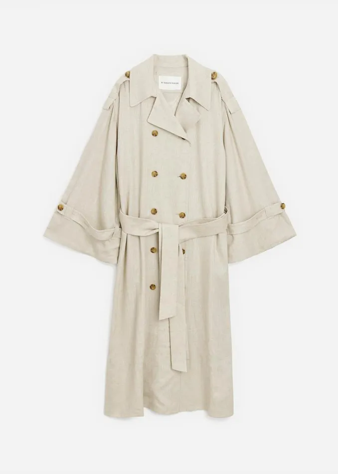 The Frankie Shop By Malene Birger Alanise Trench 8211 Undyed Shop Outerwear