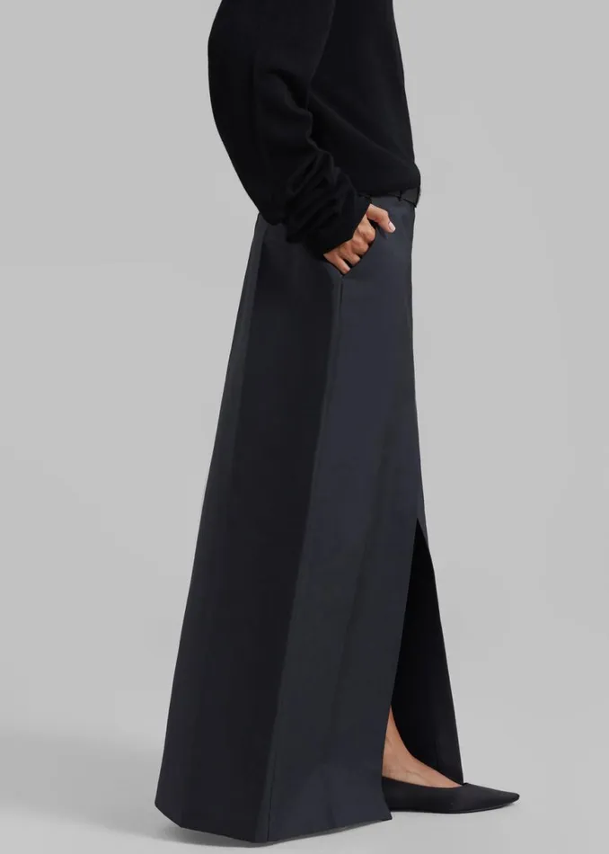 The Frankie Shop Carley Long Skirt 8211 Charcoal Shop Clothing