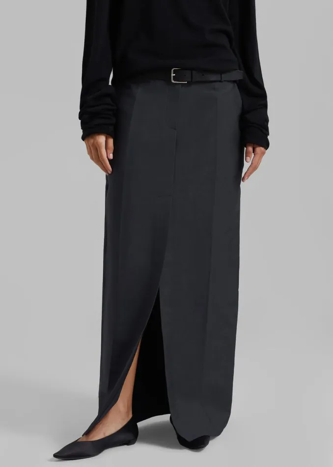 The Frankie Shop Carley Long Skirt 8211 Charcoal Shop Clothing