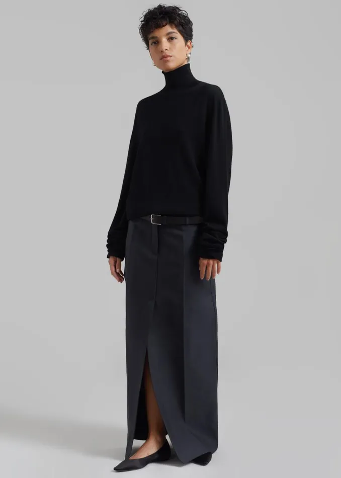 The Frankie Shop Carley Long Skirt 8211 Charcoal Shop Clothing