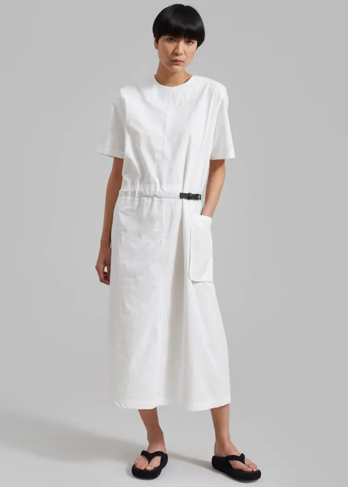The Frankie Shop Claire Belted Maxi Dress 8211 White Shop Dresses