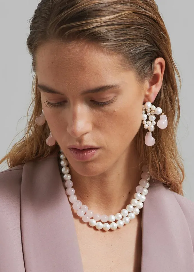 The Frankie Shop Completedworks What039s The Second Big Idea Earrings 8211 Rose Quartz Shop Accessories