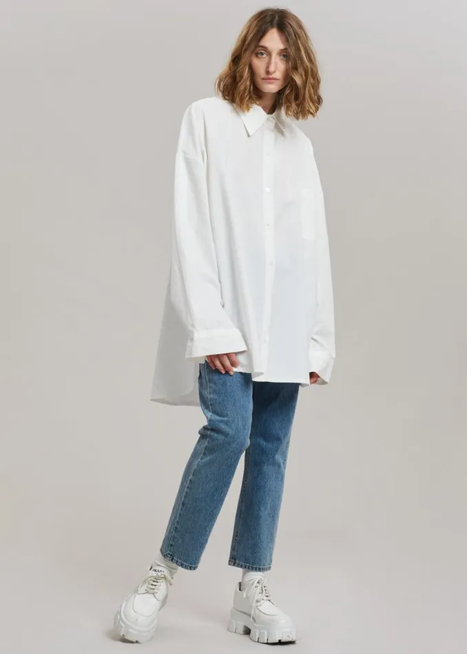 The Frankie Shop Elide Shirt 8211 Optic White Shop Tops