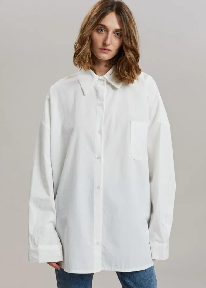 The Frankie Shop Elide Shirt 8211 Optic White Shop Tops