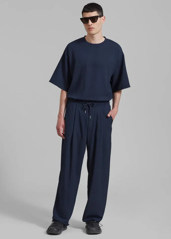 The Frankie Shop Eliott Crinkle Pants 8211 Navy Shop Clothing