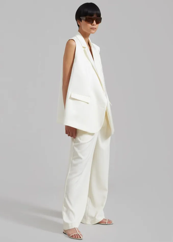 The Frankie Shop Everly Satin Vest 8211 Cream Shop Outerwear