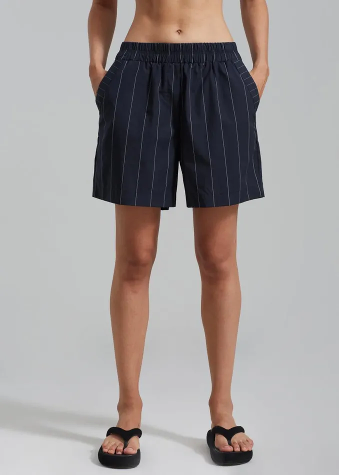 The Frankie Shop Finn Boxer Shorts 8211 White Stripe Shop Bottoms