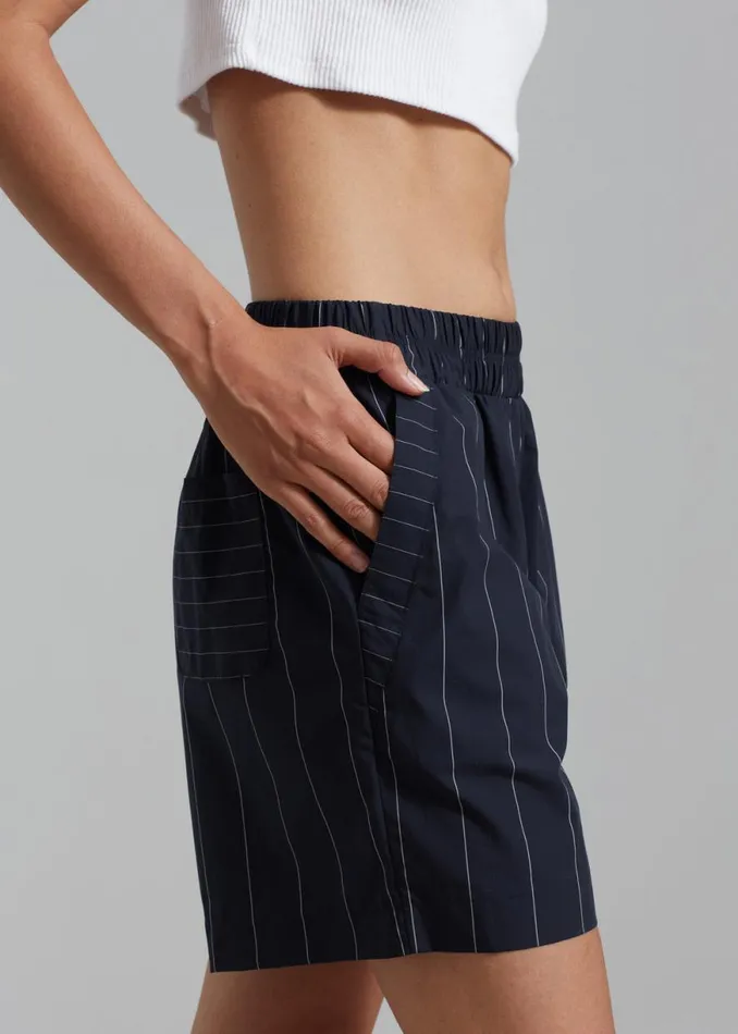 The Frankie Shop Finn Boxer Shorts 8211 White Stripe Shop Bottoms