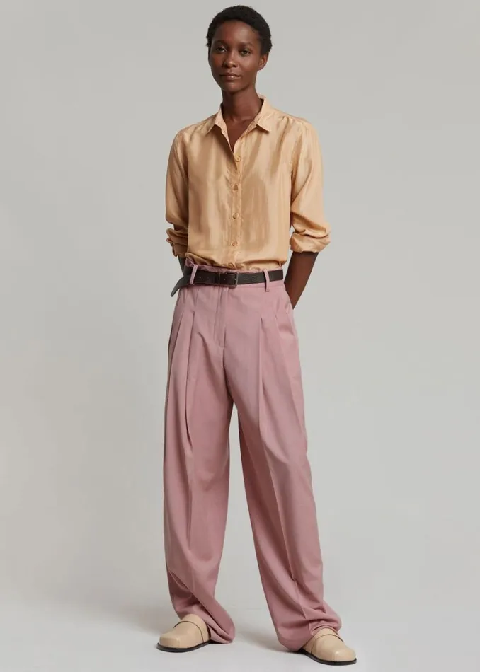 The Frankie Shop Gelso Pleated Trousers 8211 Rose Shop Clothing